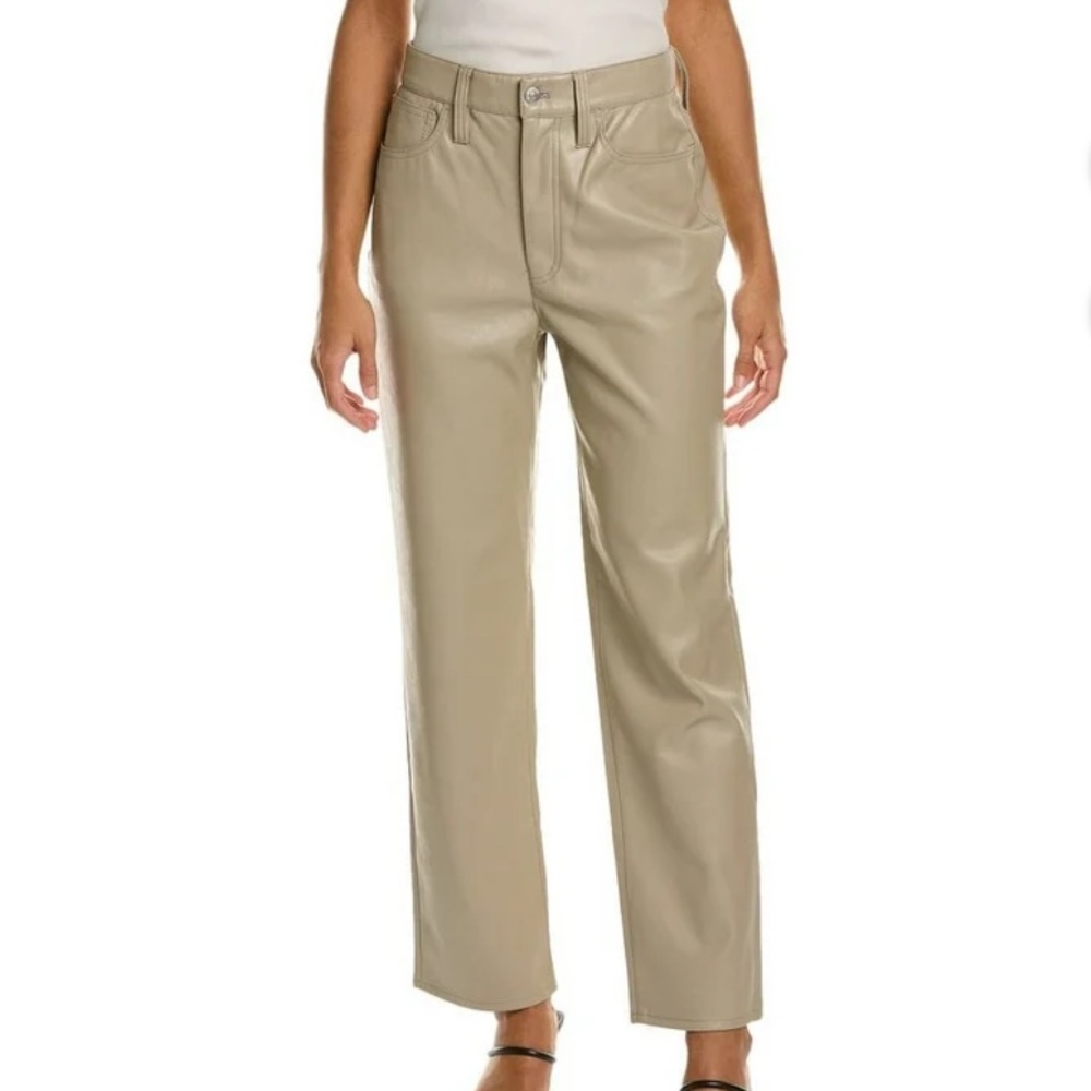 NWT made well vintage straight leg leather pant gray size 30
